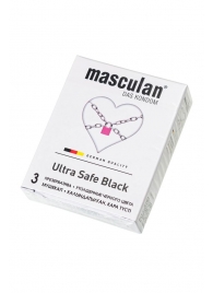 Ультрапрочные презервативы Masculan Ultra Safe Black - 3 шт. - Masculan - купить с доставкой в Невинномысске