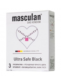 Ультрапрочные презервативы Masculan Ultra Safe Black - 3 шт. - Masculan - купить с доставкой в Невинномысске