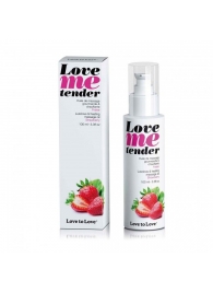 Съедобное согревающее массажное масло Love Me Tender Strawberry с ароматом клубники - 100 мл. - Love to Love - купить с доставкой в Невинномысске
