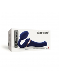 Синий безремневой страпон Multi Orgasm Size S с клиторальной стимуляцией - Strap-on-me - купить с доставкой в Невинномысске