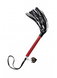 Черно-красная кожаная плеть - 50 см. - Pecado - купить с доставкой в Невинномысске
