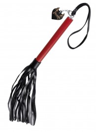 Черно-красная кожаная плеть - 50 см. - Pecado - купить с доставкой в Невинномысске