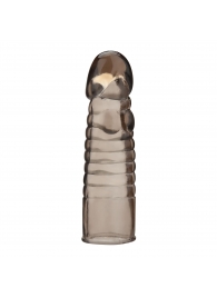 Дымчатая насадка-удлинитель Ribbed Realistic Penis Enhancing Sleeve Extension - 15,2 см. - BlueLine - в Невинномысске купить с доставкой