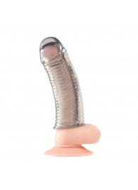 Текстурированная насадка на пенис Clear Textured Penis Enhancing Sleeve Extension - 16,5 см. - BlueLine - в Невинномысске купить с доставкой