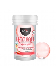 Лубрикант на масляной основе Hot Ball Beija Muito с ароматом клубники и шампанского (2 шарика по 3 гр.) - HotFlowers - купить с доставкой в Невинномысске