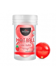 Лубрикант на масляной основе Hot Ball Beija Muito с ароматом клубники (2 шарика по 3 гр.) - HotFlowers - купить с доставкой в Невинномысске