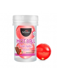 Лубрикант на масляной основе Hot Ball Beija Muito с ароматом шоколада и клубники (2 шарика по 3 гр.) - HotFlowers - купить с доставкой в Невинномысске