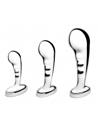 Набор из 3 стальных стимуляторов простаты Stainless Steel P-spot Training Set - b-Vibe - в Невинномысске купить с доставкой