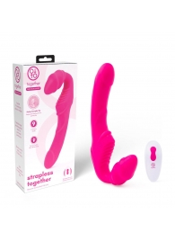 Розовый безремневой страпон на радиоуправлении Strapless Together - 22 см. - Together Toy - купить с доставкой в Невинномысске