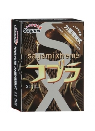 Суженные к основанию презервативы Sagami Xtreme COBRA - 3 шт. - Sagami - купить с доставкой в Невинномысске