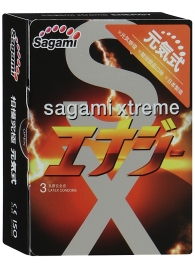 Презервативы Sagami Xtreme ENERGY с ароматом энергетика - 3 шт. - Sagami - купить с доставкой в Невинномысске