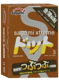 Презервативы Sagami Xtreme FEEL UP с точечной текстурой и линиями прилегания - 3 шт. - Sagami - купить с доставкой в Невинномысске