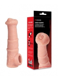 Телесная фантазийная насадка на член Cock Sleeve Size M - KOKOS - в Невинномысске купить с доставкой