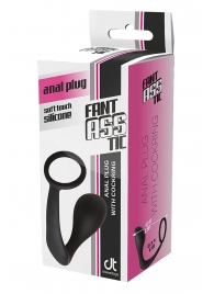 Черное эрекционное кольцо с анальной пробкой Anal Plug With Cockring - Dream Toys - в Невинномысске купить с доставкой