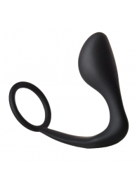 Черное эрекционное кольцо с анальной пробкой Anal Plug With Cockring - Dream Toys - в Невинномысске купить с доставкой