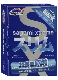 Розовые презервативы Sagami Xtreme FEEL FIT 3D - 3 шт. - Sagami - купить с доставкой в Невинномысске