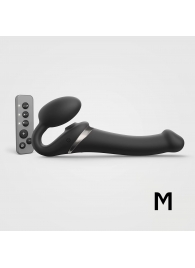 Черный безремневой страпон Multi Orgasm Size M с клиторальной стимуляцией - Strap-on-me - купить с доставкой в Невинномысске
