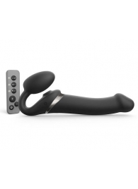 Черный безремневой страпон Multi Orgasm Size L с клиторальной стимуляцией - Strap-on-me - купить с доставкой в Невинномысске