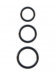 Набор из трех черных эрекционных колец Silicone 3-Ring Stamina Set - Pipedream - в Невинномысске купить с доставкой