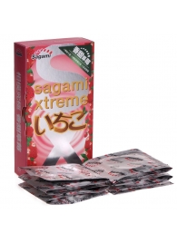 Презервативы Sagami Xtreme Strawberry c ароматом клубники - 10 шт. - Sagami - купить с доставкой в Невинномысске