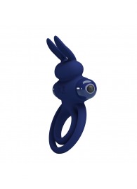 Синее эрекционное кольцо с вибростимуляцией клитора Powerful Ring - Baile - в Невинномысске купить с доставкой