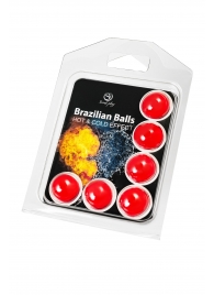 Набор из 6 шариков с массажным маслом Brazilian Balls с охлаждающим и разогревающим эффектом - Secret Play - купить с доставкой в Невинномысске