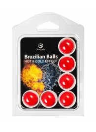 Набор из 6 шариков с массажным маслом Brazilian Balls с охлаждающим и разогревающим эффектом - Secret Play - купить с доставкой в Невинномысске