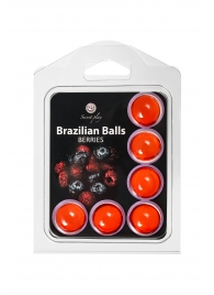 Набор из 6 шариков с массажным маслом Brazilian Balls с ароматом ягод - Secret Play - купить с доставкой в Невинномысске