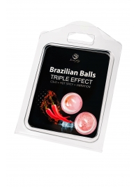 Набор из 2 шариков с массажным маслом Brazilian Balls с тройным эффектом - Secret Play - купить с доставкой в Невинномысске