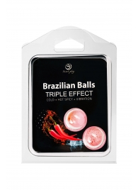 Набор из 2 шариков с массажным маслом Brazilian Balls с тройным эффектом - Secret Play - купить с доставкой в Невинномысске