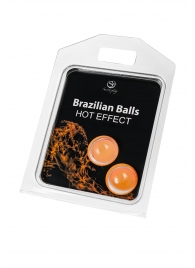 Набор из 2 шариков с массажным маслом Brazilian Balls с разогревающим эффектом - Secret Play - купить с доставкой в Невинномысске