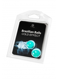 Набор из 2 шариков с массажным маслом Brazilian Balls с охлаждающим эффектом - Secret Play - купить с доставкой в Невинномысске