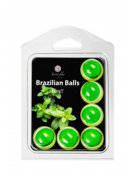 Набор из 6 шариков с массажным маслом Brazilian Balls с ароматом мяты - Secret Play - купить с доставкой в Невинномысске