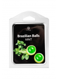 Набор из 2 шариков с массажным маслом Brazilian Balls с ароматом мяты - Secret Play - купить с доставкой в Невинномысске