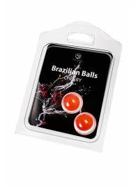 Набор из 2 шариков с массажным маслом Brazilian Balls с ароматом вишни - Secret Play - купить с доставкой в Невинномысске