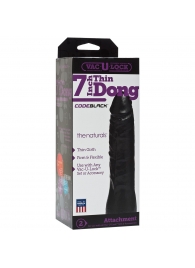 Насадка-фаллоимитатор для страпон-систем Vac-U-Lock CodeBlack 7 Inch Thin Dong - 18,3 см. - Doc Johnson - купить с доставкой в Невинномысске