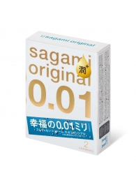 Увлажнённые презервативы Sagami Original 0.01 Extra Lub - 2 шт. - Sagami - купить с доставкой в Невинномысске