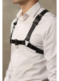 Черная мужская кожаная портупея №4 - БДСМ Арсенал - купить с доставкой в Невинномысске