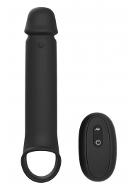 Черная насадка-удлинитель с вибрацией Vibrating Extender With Remote - Dream Toys - в Невинномысске купить с доставкой