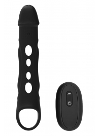 Черная насадка-удлинитель Vibrating Extender With Remote с вибрацией - Dream Toys - в Невинномысске купить с доставкой
