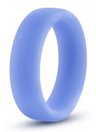 Голубое люминесцентное кольцо Silicone Glo Cock Ring - Blush Novelties - в Невинномысске купить с доставкой