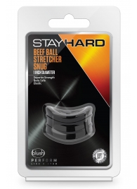 Черное эрекционное кольцо на мошонку Beef Ball Stretcher Snug - Blush Novelties - в Невинномысске купить с доставкой