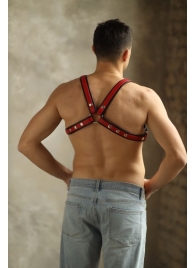 Черно-красная мужская портупея Black-Red - БДСМ Арсенал - купить с доставкой в Невинномысске