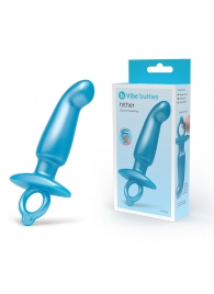 Голубая анальная пробка для массажа простаты Hither Silicone Prostate Plug - 14,3 см. - b-Vibe - в Невинномысске купить с доставкой