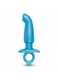 Голубая анальная пробка для массажа простаты Hither Silicone Prostate Plug - 14,3 см. - b-Vibe - в Невинномысске купить с доставкой