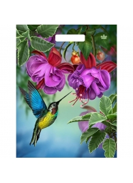 Пакет с принтом в виде колибри в цветах с вырубной ручкой (31х40 см) - Сима-Ленд - купить с доставкой в Невинномысске
