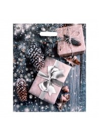 Новогодний пакет с принтом в виде подарков и вырубной ручкой (45х38 см) - Сима-Ленд - купить с доставкой в Невинномысске