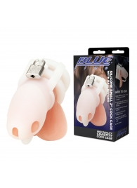Белая клетка для пениса Silicone Small 2 in Cock Cage With Ball Divider - BlueLine - купить с доставкой в Невинномысске