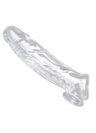 Прозрачная насадка для увеличения члена Realistic Clear Penis Enhancer and Ball Stretcher - 20,3 см. - XR Brands - в Невинномысске купить с доставкой