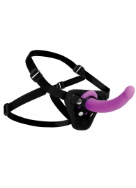 Лиловый поясной страпон Navigator Silicone G-Spot Dildo with Harness - 17,8 см. - XR Brands - купить с доставкой в Невинномысске